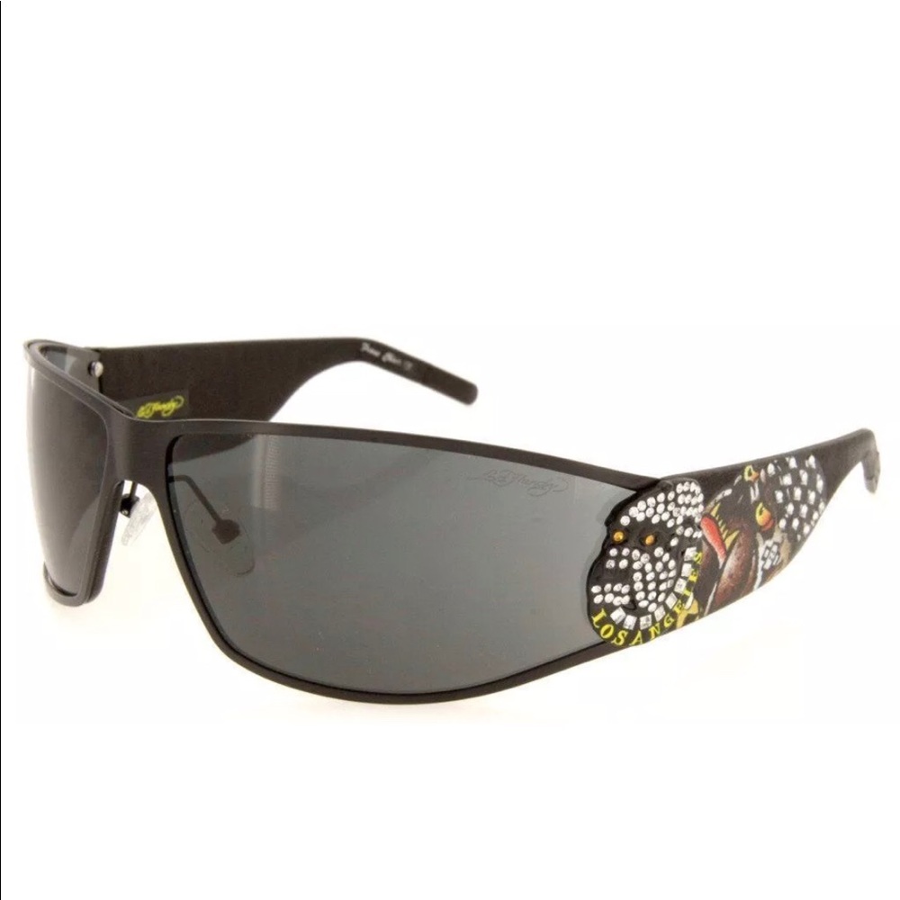 •Vintage Ed Hardy Sunglasses Gunmetal EHS018•